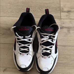 Nike Air Monarch IV Men's White, Black, and Red Shoes